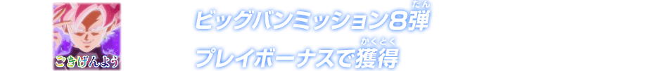 ビッグバンミッション8弾 プレイボーナスで獲得