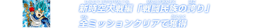 新時空大決戦編「戦闘民族の誇り」全ミッションクリアで獲得