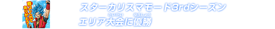 スターカリスマモード3rdシーズンエリア大会に優勝