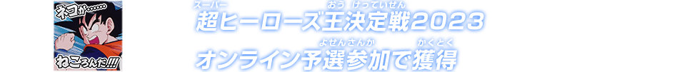 超ヒーローズ王決定戦2023 オンライン予選参加で獲得